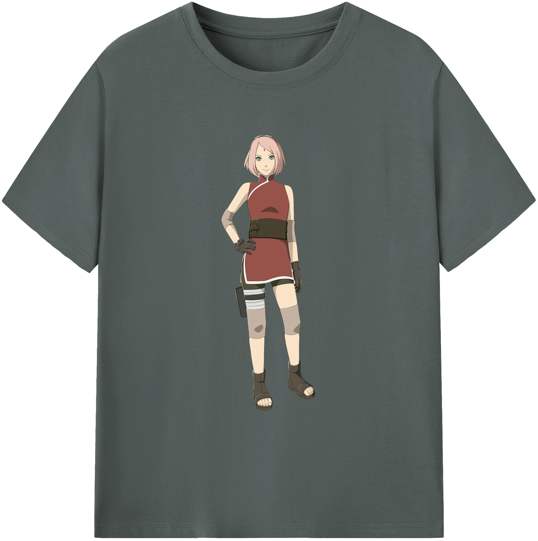 （画像用） NARUTO -ナルト- 春野サクラ Haruno Sakura 綿100％ メンズ半袖Tシャツ｜肌触りやわらか＆通気性